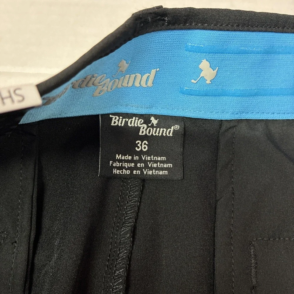 Birdie Bound Cargo Shorts Men's 36x9 Ultimate Black Stretch Easy Care Flex Waist